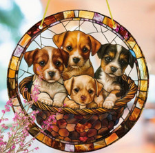 puppy Suncatcher Dog window ornament ACRYLIC 8 inch FREE Shipping