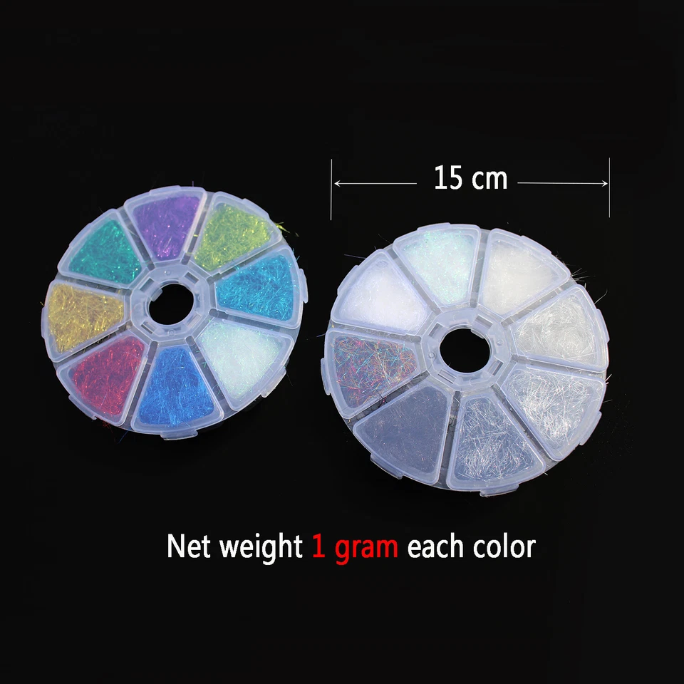 Caja de doblaje de hielo de 12 colores Dub Ala Cuerpo Trucha Ninfa Pesca con mosca Materiales de atado Foto 4 de 4