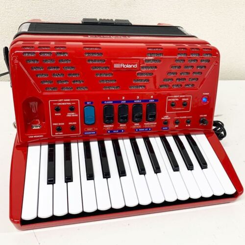 Roland FR-1X RD Red V-Accordion 26 Piano Key Built-in free＆fast shipping from JP - Picture 1 of 10