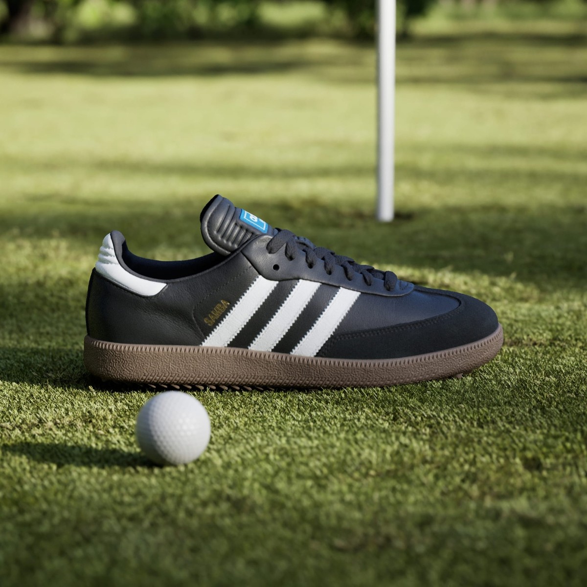 JH6150 adidas Samba Golf Full Grain Leather Core Black Cloud White