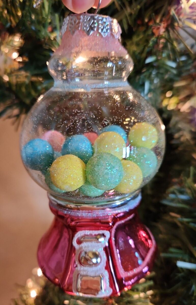 Glass Gumball Machine Ornament