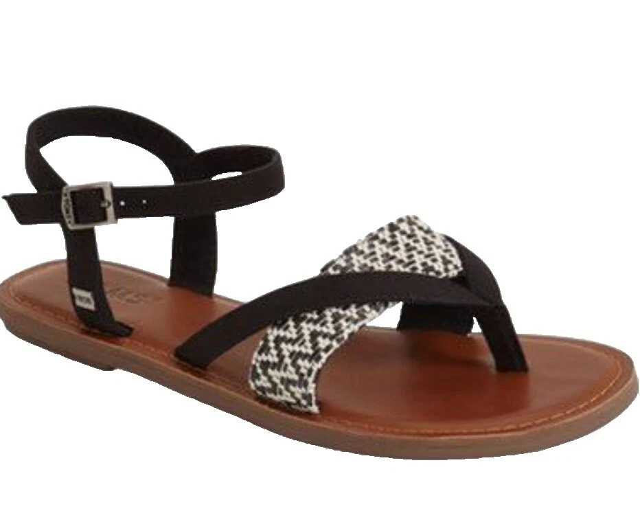 Buckle Casual Striped Sandals for Women