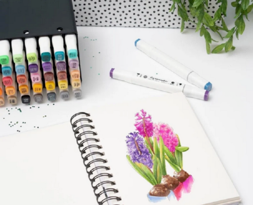 10pk Aquamarkers Calligraphy Markers Dual Tip Water Based Markers Set Browns - Picture 7 of 8