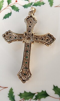 Nicky Butler Designer Signed Cross Large Pendant Bronze  display picture 1