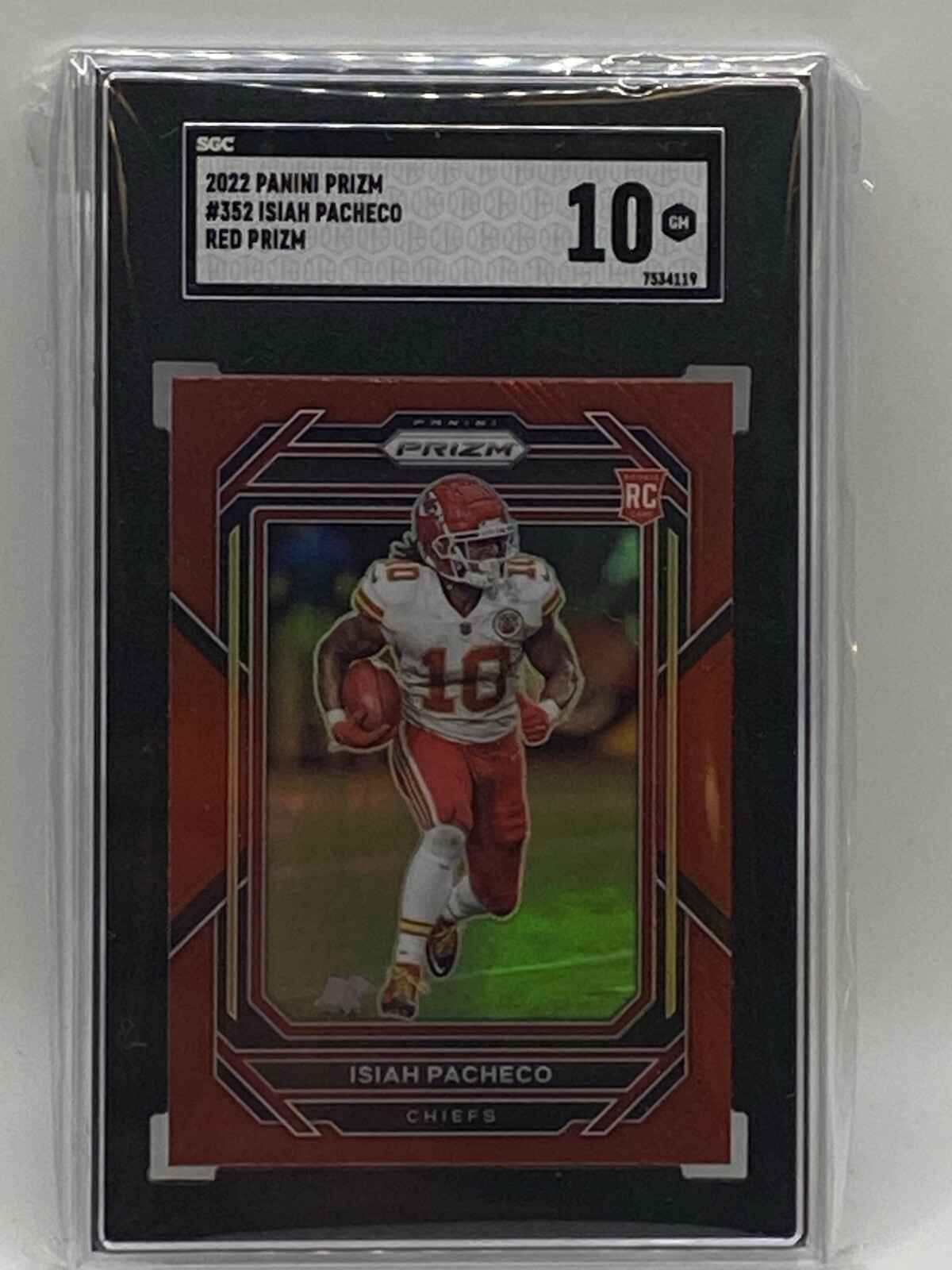 2022 Panini Prizm Isiah Pacheco Rookie SGC 10 Red Prizm Color Match Rare Retail