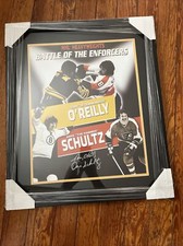 Terry O'Reilly Dave Schultz Signed Battle of the Enforcers 16x20 Matted & Frame