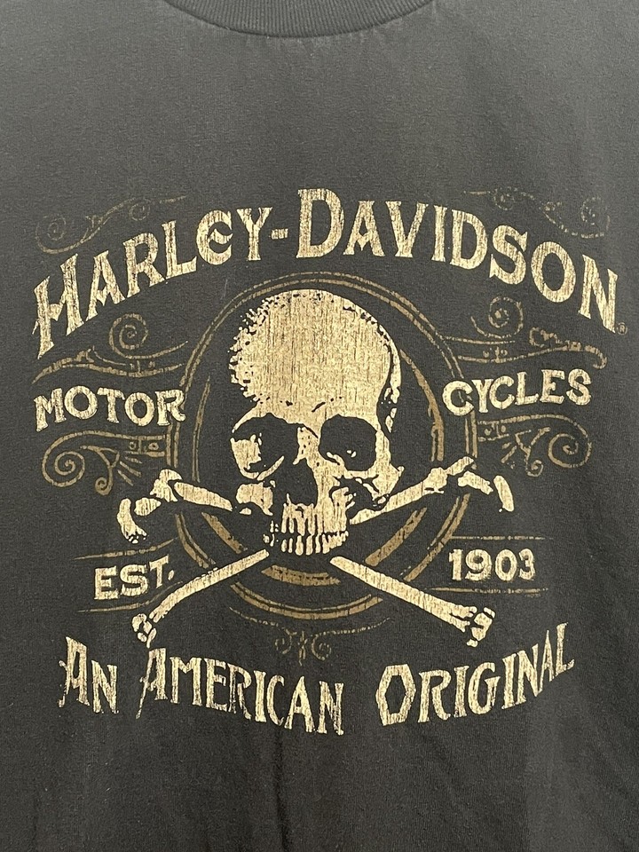 Mens XL Black Harley Davidson Shirt Garden State Morris County NJ Skull