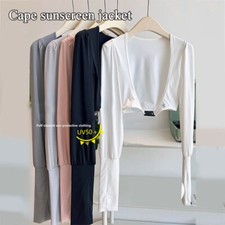Women Sun Protection Shawls Coat Sunscreen Arm Cover Shrug Raglan Sleeves Cape -