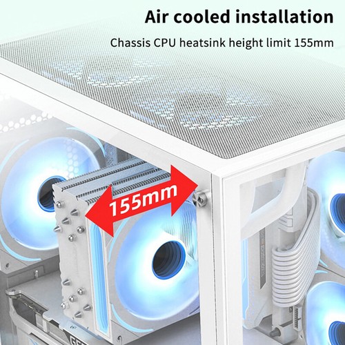 PC Case A-pillar Desktop Computer Tower Chassis For M-ATX MINI-ITX Motherboard - Afbeelding 4 van 14