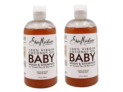 Shea Feuchtigkeit 100 % natives Kokosöl Babywäsche und Shampoo 13 Unzen (2er Pack)