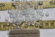 1/0 Seed Beads Glass Trans Crystal Iris AB Crafts Jewelry Making 6 x 5mm /1oz