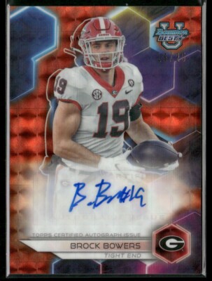Brock Bowers 2023 Bowman Best University Autograph Orange Geometric 16/25 Auto