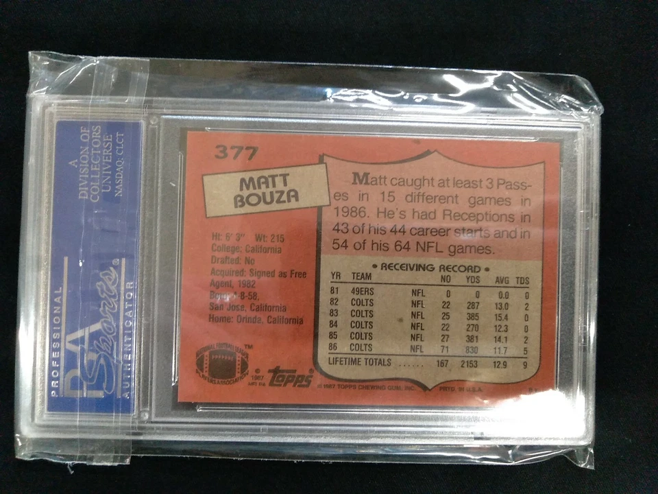 1987 Topps - Matt Bouza - #377 MINT Graded PSA 9 - Image 4 of 4