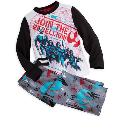 Disney Store Rogue One Star Wars Story Kids Sleep Set Pajamas sz 4 5/6 7/8 9/10