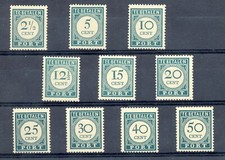 CURACAO 1948/49 POSTAGE DUE P34/43 -CV € 350- ** LUXE 