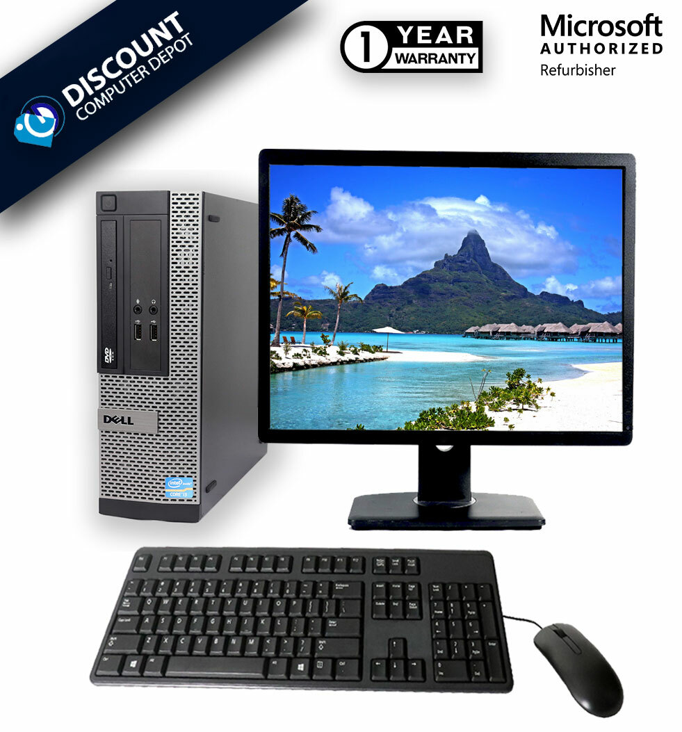 Dell Desktop Computer Intel i3 8GB RAM 250GB HD 19&quot; LCD DVD 