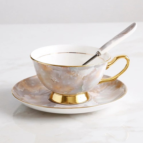 Saucer Spoon Set 200ml Luxury Ceramic Mug Top-grade Cup Teaware Party Drinkware - Picture 37 of 66