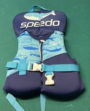 Speedo Infant Life Jacket Vest Kids Under 30Lbs Blue w/ Fish Excellent Condition