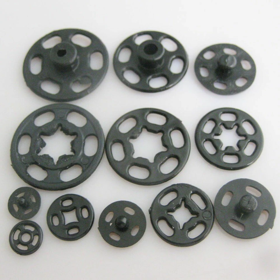 50sets Plastic Round Snap Buttons 3/8"-4/5" Flatback Nylon Garment Button Sewin - Image 3 of 4