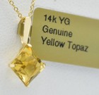 GENUINE 1.18 Cts YELLOW TOPAZ  PENDANT 14k YELLOW GOLD - Free Appraisal — photo 2