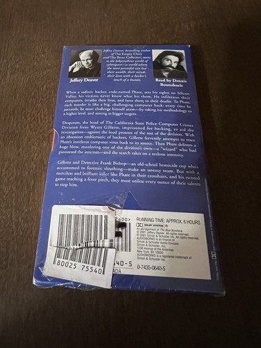 Jeffery Deaver The Blue Nowhere Audio Book Cassettes Brand new Sealed Torn Seal - Picture 7 of 8