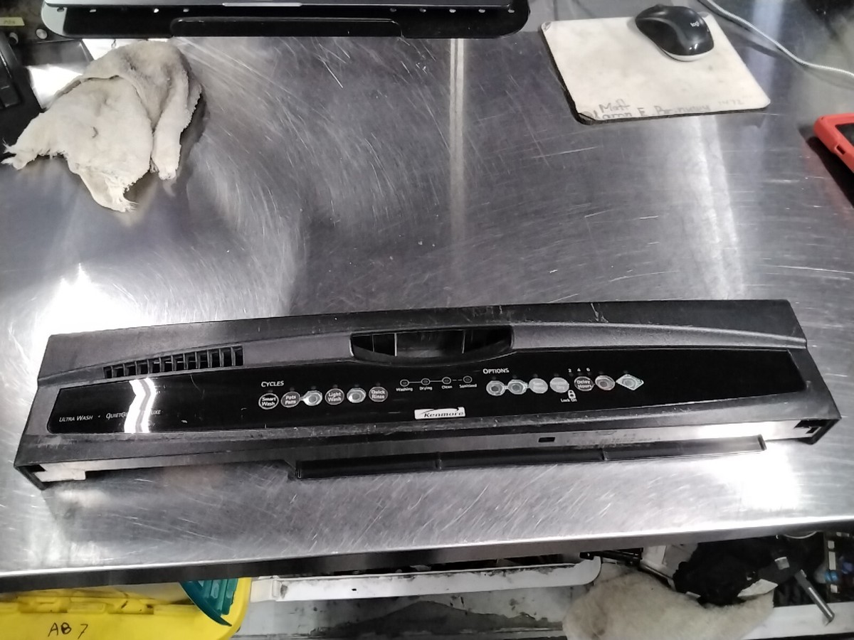 USED CONTROL BOARD AND PANEL FOR KENMORE DISHWASHER PT# 8558218 REV A 