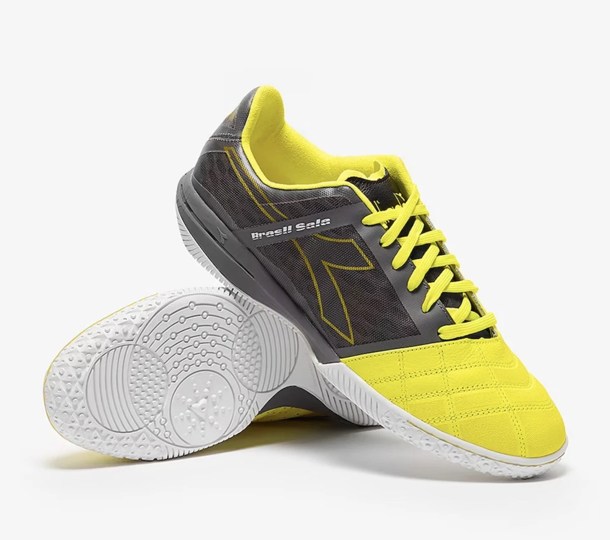 DIADORA BRASIL SALA ID YELLOW FLURO BLACK INDOOR COURT UK 9