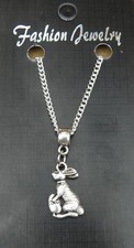 Bunny Rabbit Pendant Necklace 18" or 24 Inch Chain Charm