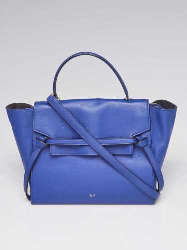 Celine Blue Stamped Leather Mini Belt Bag