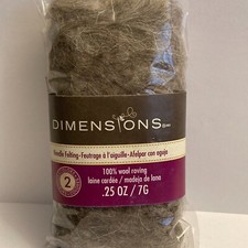 Dimensions FeltWorks 100 Wool Roving 0.25oz 1 Pebble Granite Grey Crafts