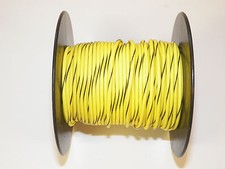 100 FOOT SPOOL 18 GAUGE GXL HI TEMP WIRE YELLOW / BLACK STRIPE AUTOMOTIVE  FEET