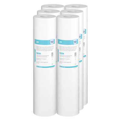 6 Pack 1/5 Micron 20''x4.5'' Big Blue Whole House Sediment Water Filter Cartridge