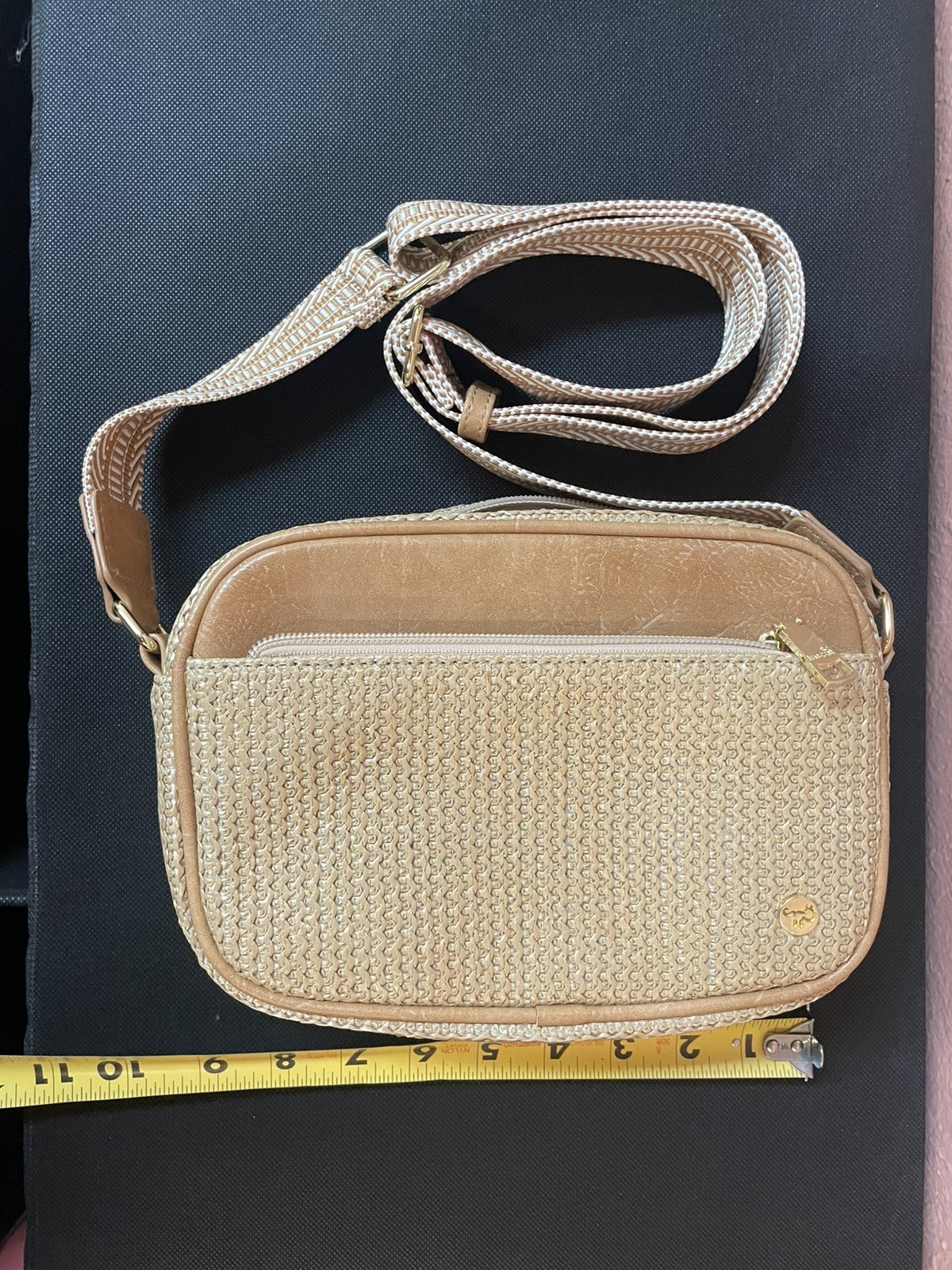 Inicat Bag Woven Straw Crossbody Bag Tan Summer Boho Beach