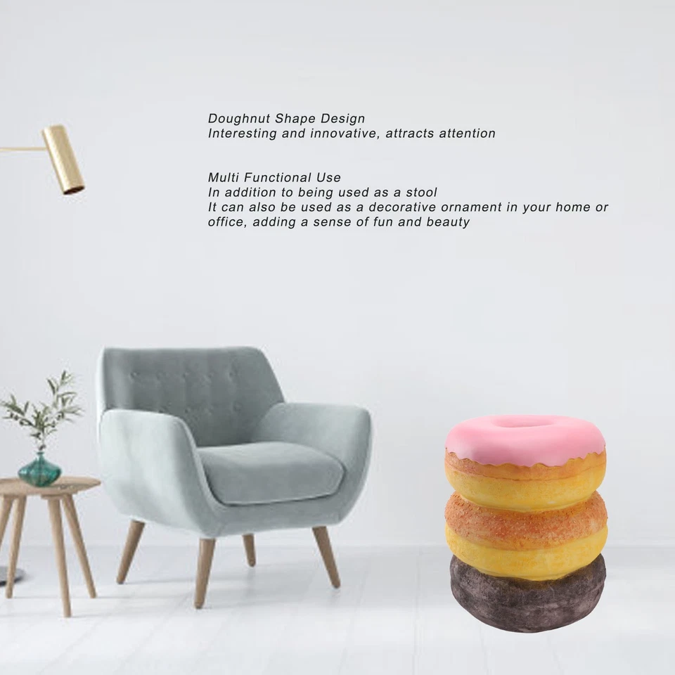 Simulated Food Stool Donut Shaped Lifelike Retro Fun Shoe Changing Stool No New - Image 3 of 4