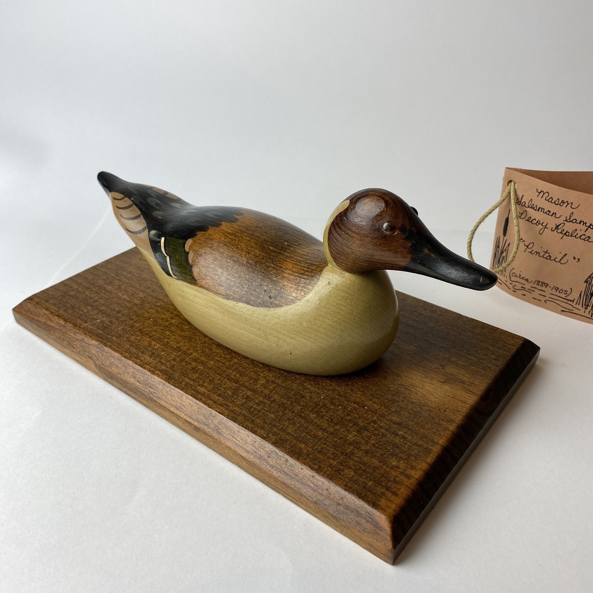 Frank L. Beall Wooden Mason Salesman Sample Duck Decoy Pintail
