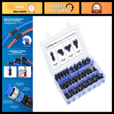 60Pcs Quick Connect Air Hose Fittings Kit - 15 Splitters, Elbows, Tee, Straight
