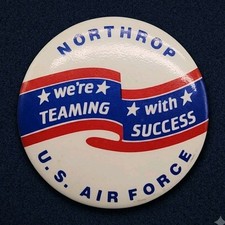 Vtg Northrop Grumman USAF Pin U.S. Air Force Button We're Teaming with Success