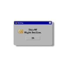 Might Decline Credit Card Sticker Debit Card Skin Cover