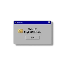 Might Decline Credit Card Sticker Debit Card Skin Cover