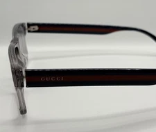 GUCCI GG 0752O 003 CLEAR BLUE RED AUTHENTIC FRAMES ONLY EYEGLASSES 56-16