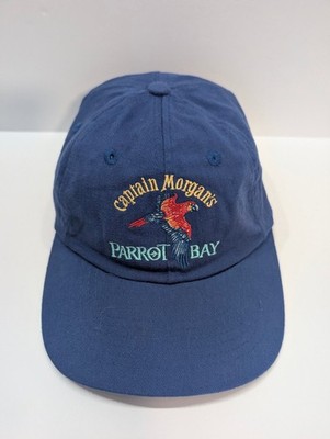 Vintage Captain Morgans Parrot Bay Dad Hat Strapback Blue Embroidered Taiwan