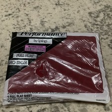 Performance By Springs Full Flat Sheet Burgundy NOS Made In USA Vintage New
