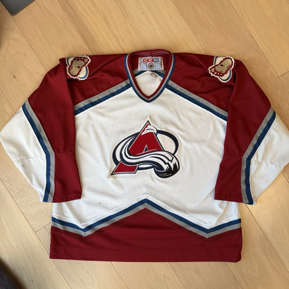 Camiseta De Colección Colorado Avalanche 2XL Blanca Años 90 CCM Stanley Cup Champions Foto 2 de 4