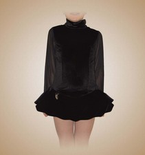 Black Irish Dance Dress - Velvet Body with Mesh Sleeves - NEW - Feis Dress