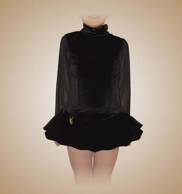 Black Irish Dance Dress - Velvet  Body with Mesh Sleeves - NEW - Feis Dress