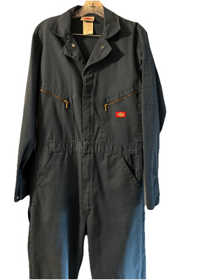 DICKIES Long Sleeve  Coverall Jumpsuit 40 Tall  Navy Blue Workwear Mechanic