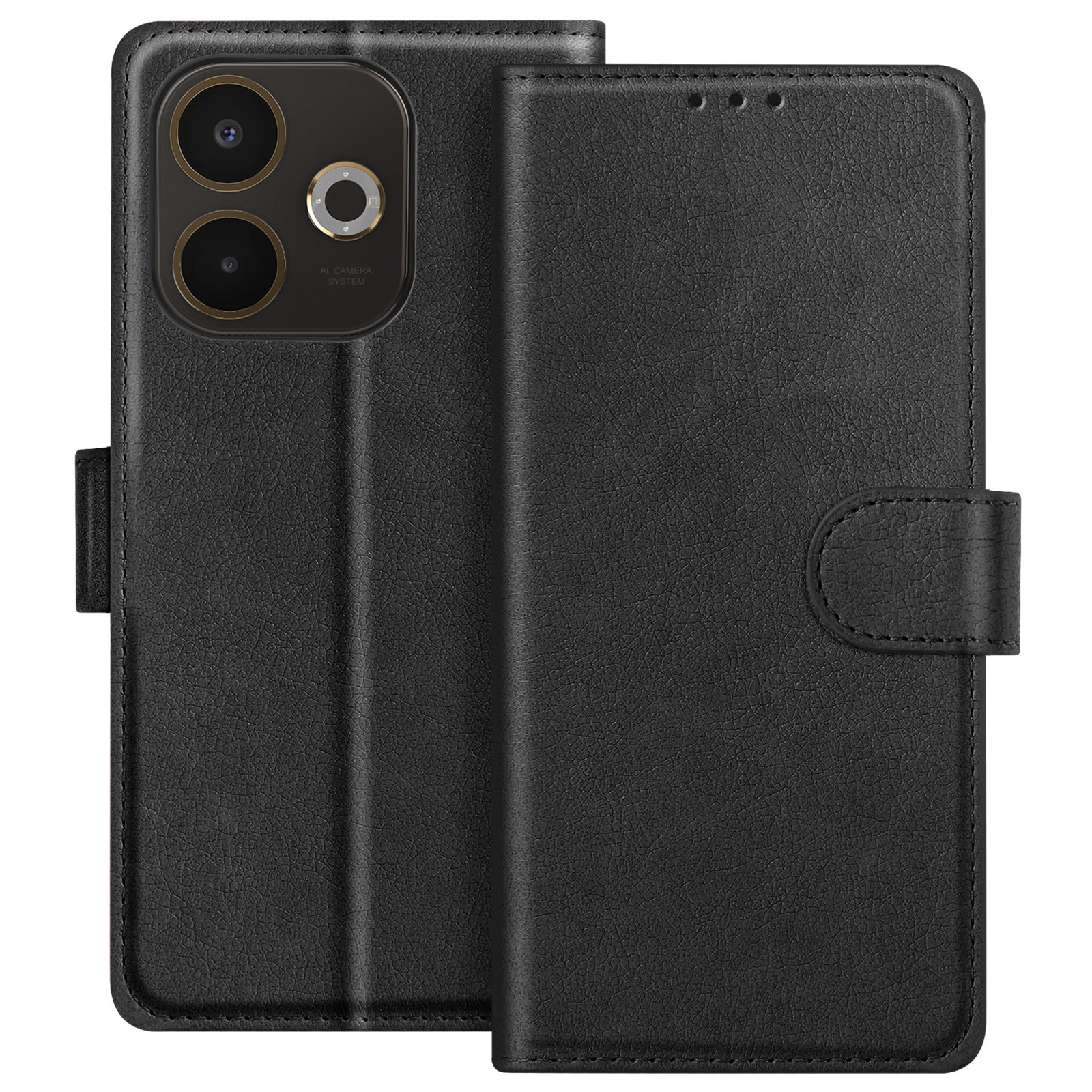 Étui Chesterfield en cuir premium pour Oppo A5 Pro avec support