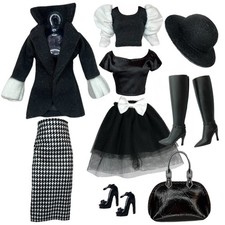 Eledoll Clothes Fashion Pack for 12  Fashion Doll Wednesday Goth Halloween Set