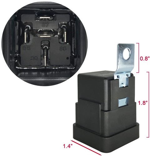 Paquete de 5 Kit de relés impermeables 40/30 AMP 12V DC con coleta de alta resistencia, 5 PIN S... - Imagen 3 de 5