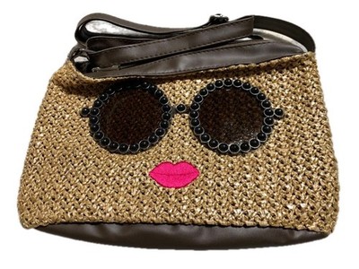 a-jolie sunglasses face basket bag shoulder bag